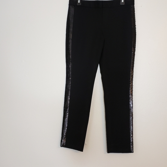 NEW Banana Republic Sloan Ponte Knit Sequin Stripe Sides Luxury Pants Womens - Picture 3 of 16